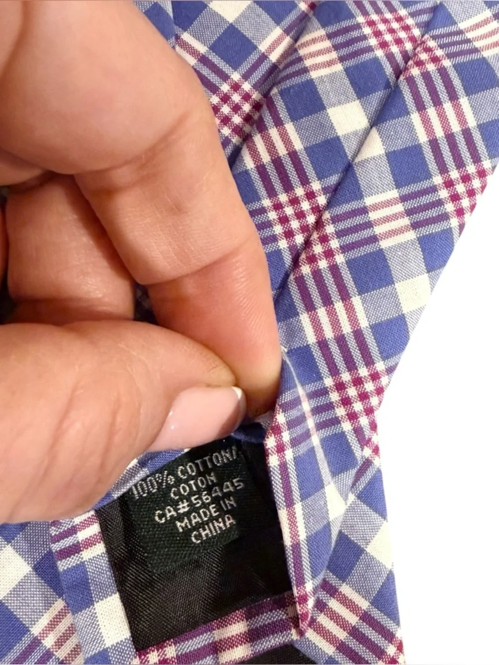 Blue Plaid Necktie Red Check Cotton Slim Tie Men J.Crew